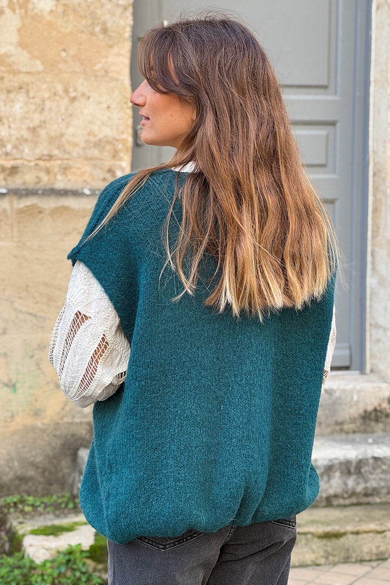 Teal Mohair Sweater Vest