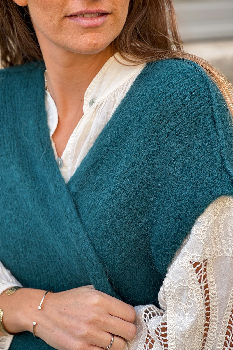 Teal Mohair Sweater Vest