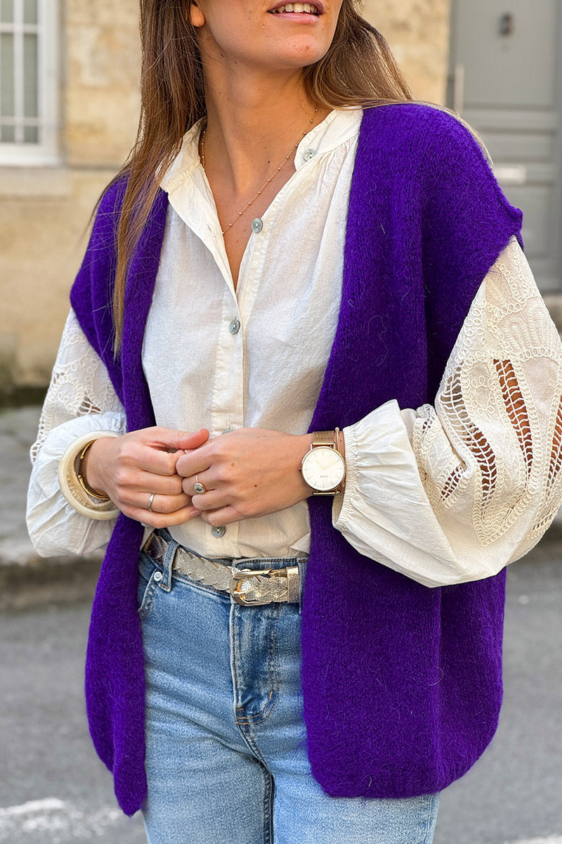 Purple Mohair Sweater Vest