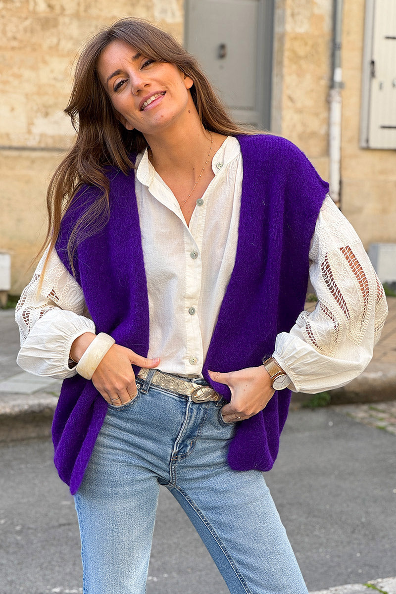 Purple Mohair Sweater Vest