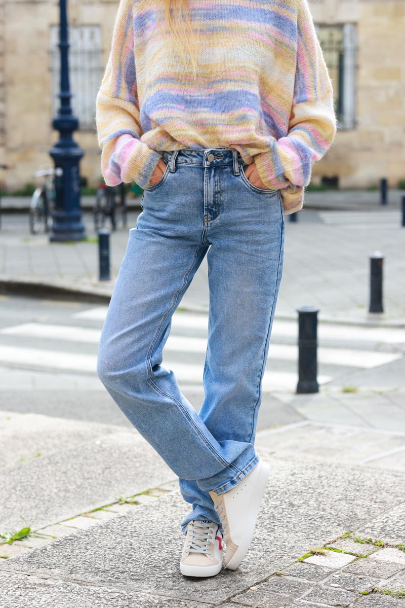 Light Washed Straight-Leg Jeans