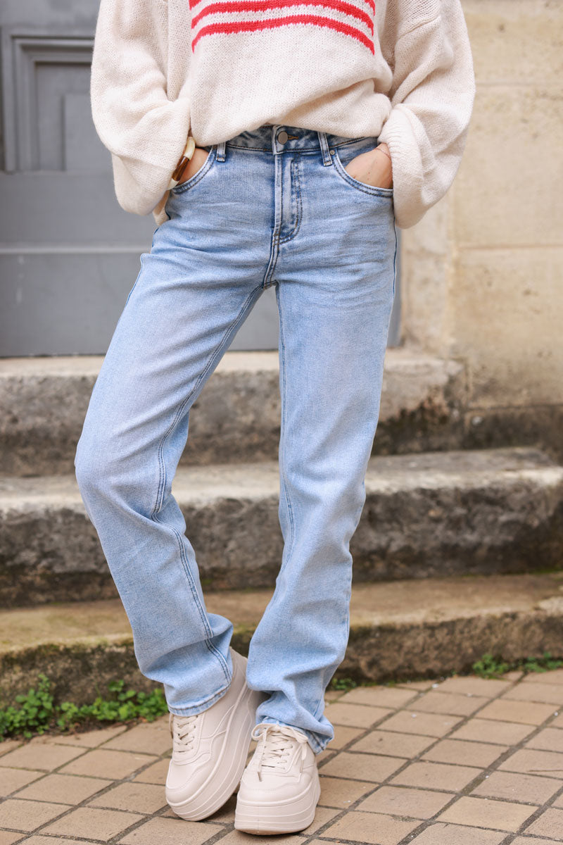 Extra Light Washed Straight-Leg Jeans