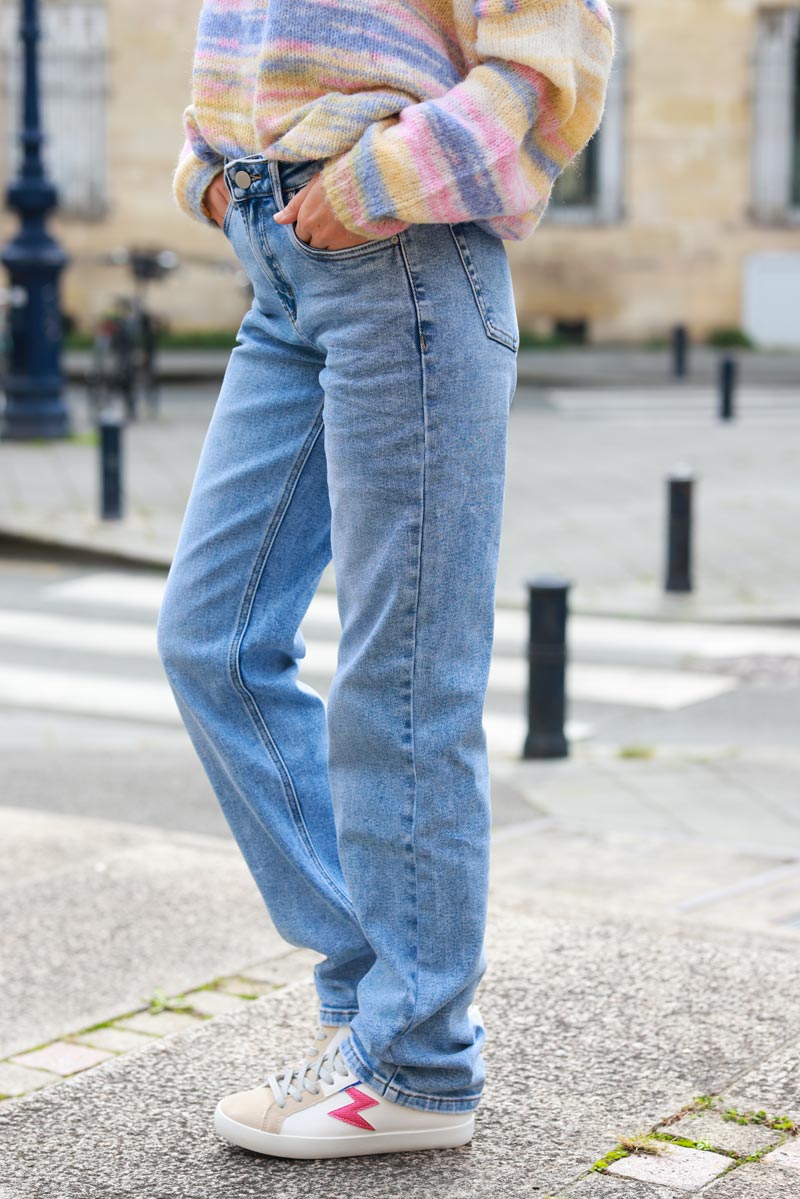 Light Washed Straight-Leg Jeans