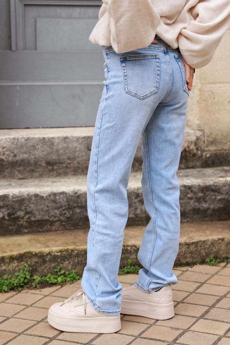 Extra Light Washed Straight-Leg Jeans