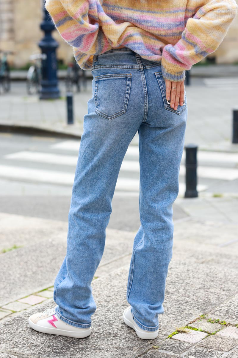 Light Washed Straight-Leg Jeans