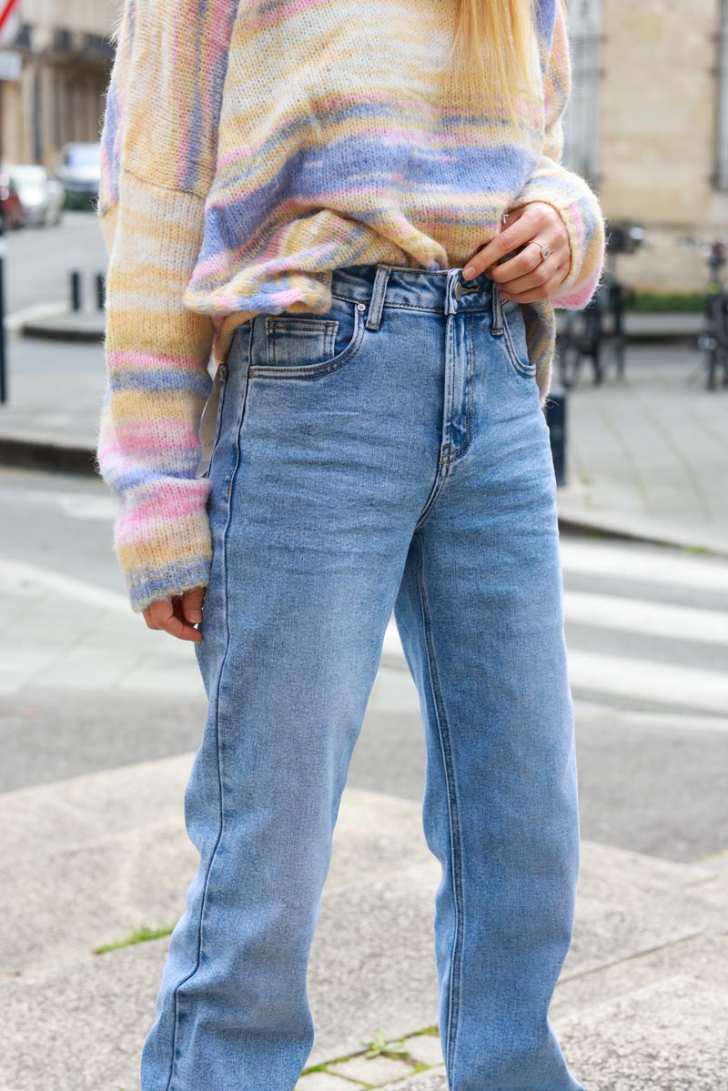 Light Washed Straight-Leg Jeans