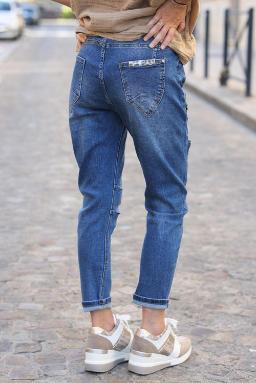 Jean Miss Me Délavé Moyen Coupe Bottes - Taille 25x29, Style Plumes/cristaux, Occasion Très Bon état