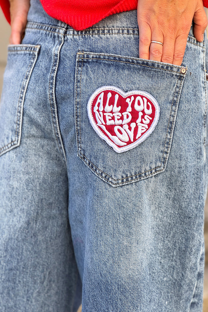 Jean Guess Décontracté Psychédélique Brodé - Coupe Tomboy Taille 27 - Neuf Avec étiquettes