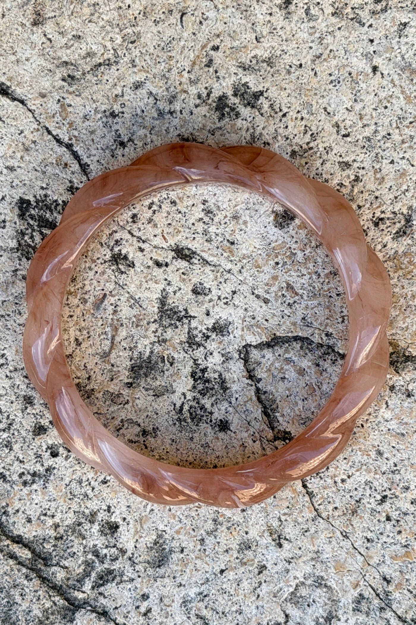 Pink Blush Twisted Resin Bangle