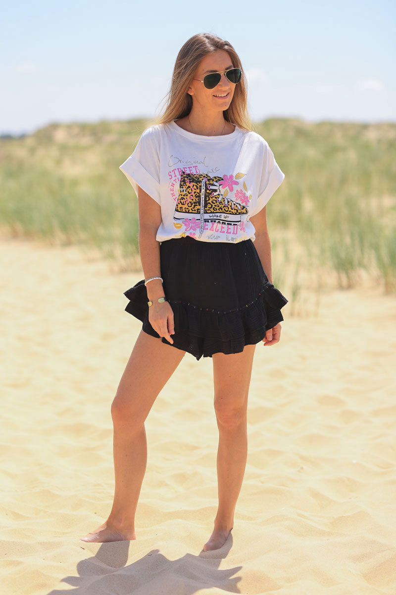 Jupe short a volant sale