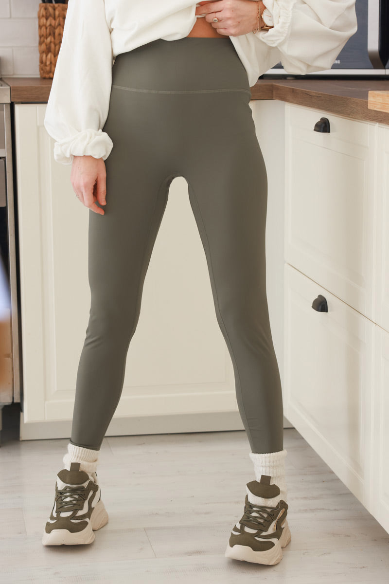 Olive Basic Everyday Leggings