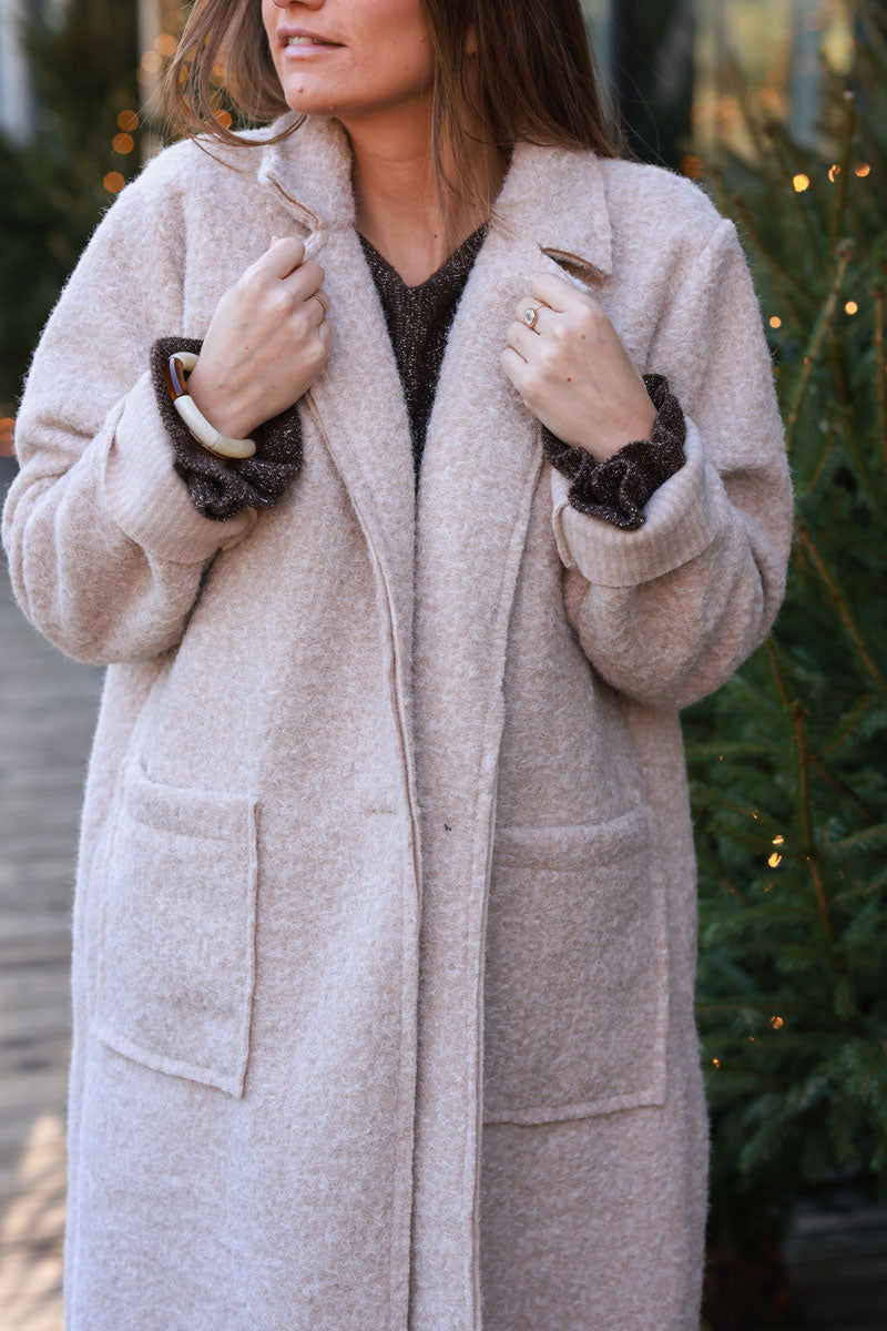 Beige Classic Tailored Coat
