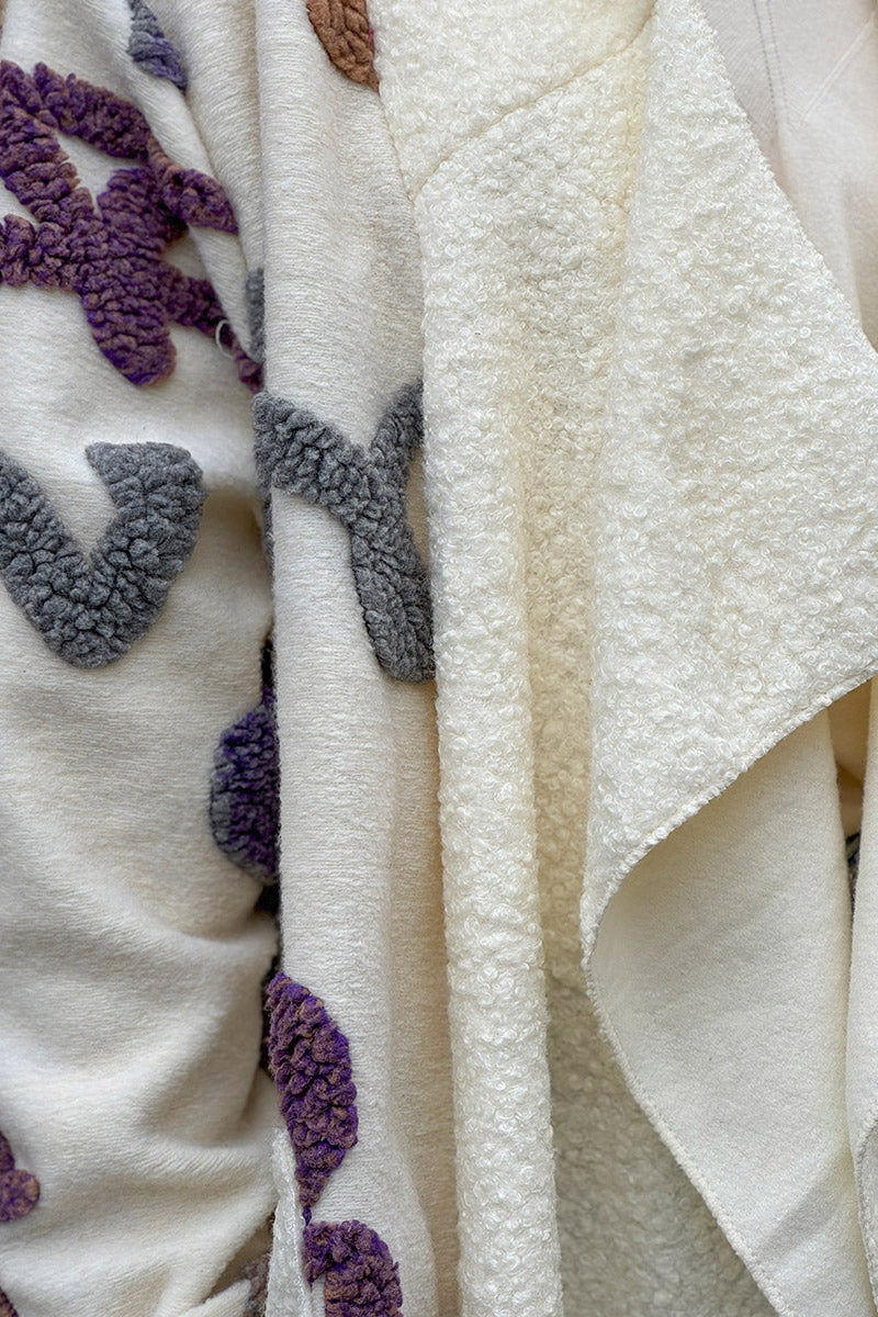 Cream Designer Fleece Duster