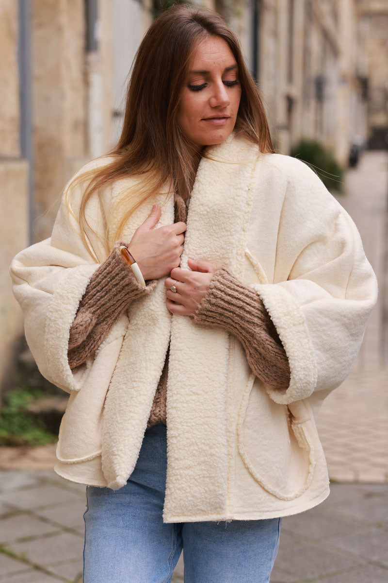 Cream Faux Shearling Jacket