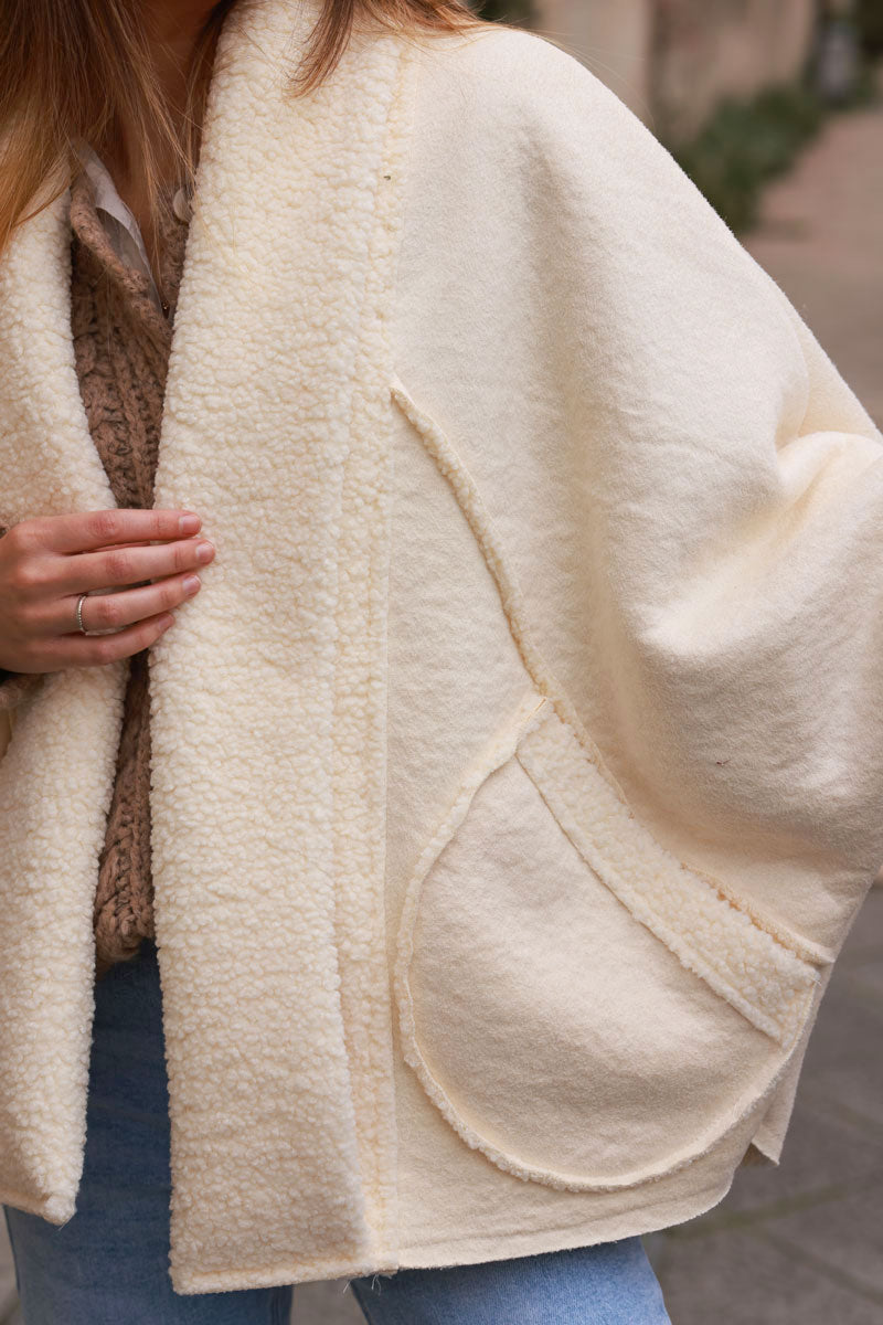 Cream Faux Shearling Jacket