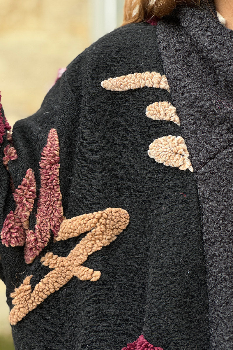 Black Designer Fleece Duster