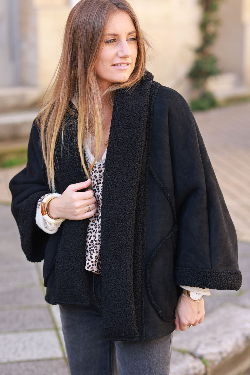 Black Faux Shearling Jacket