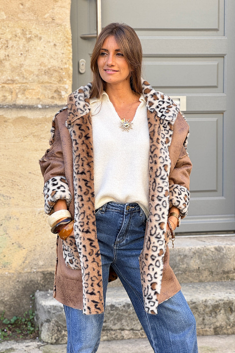 Leopard Reversible Faux Fur Coat