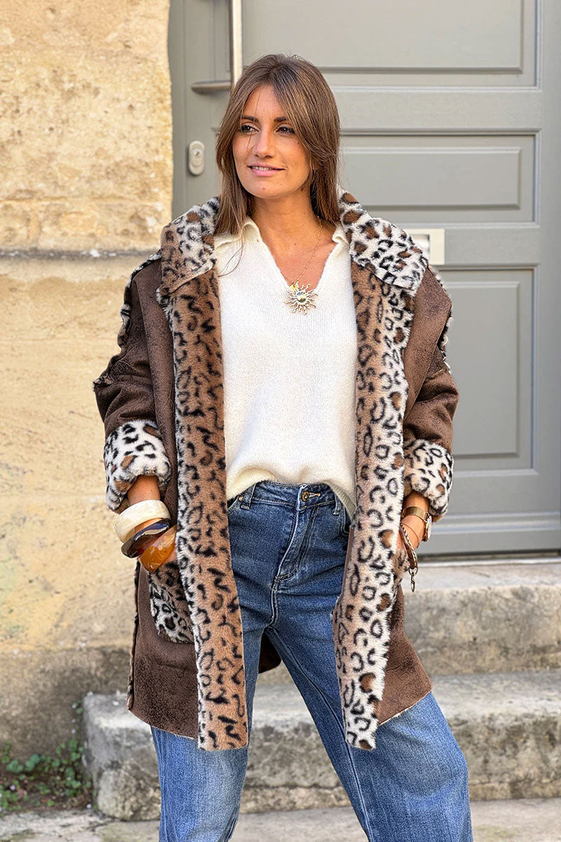 Leopard Reversible Faux Fur Coat