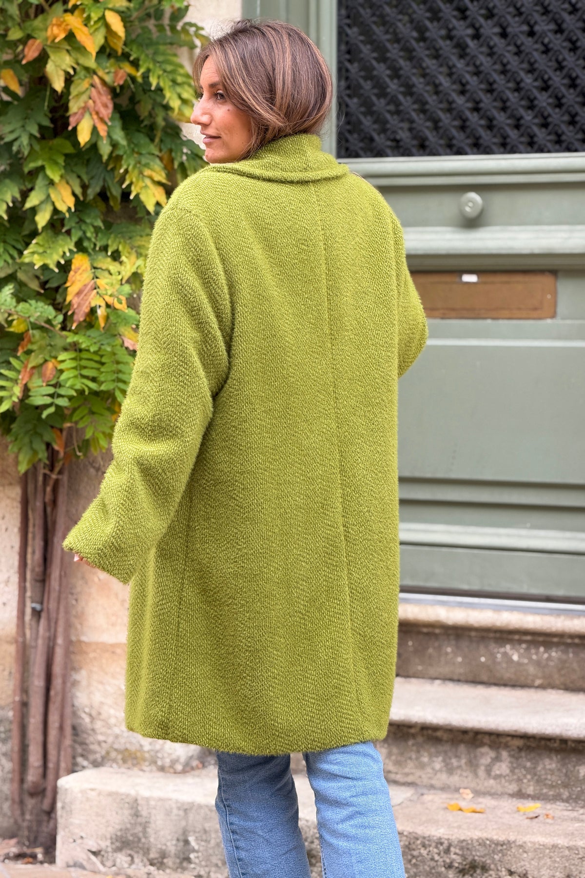 Green Moss Woven Peacoat