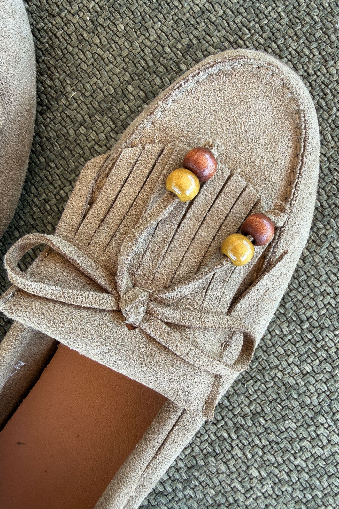 Khaki Suede Moccasins 