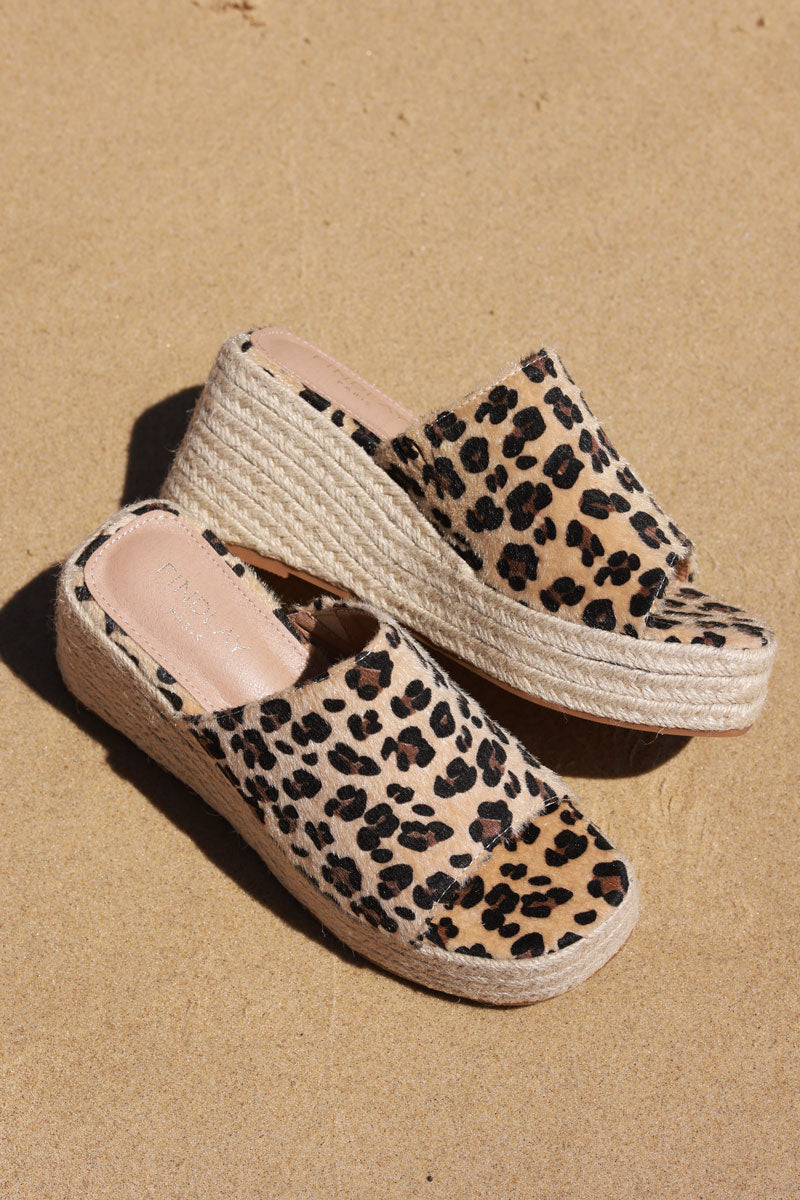 Leopard Sueded Wedge Espadrilles
