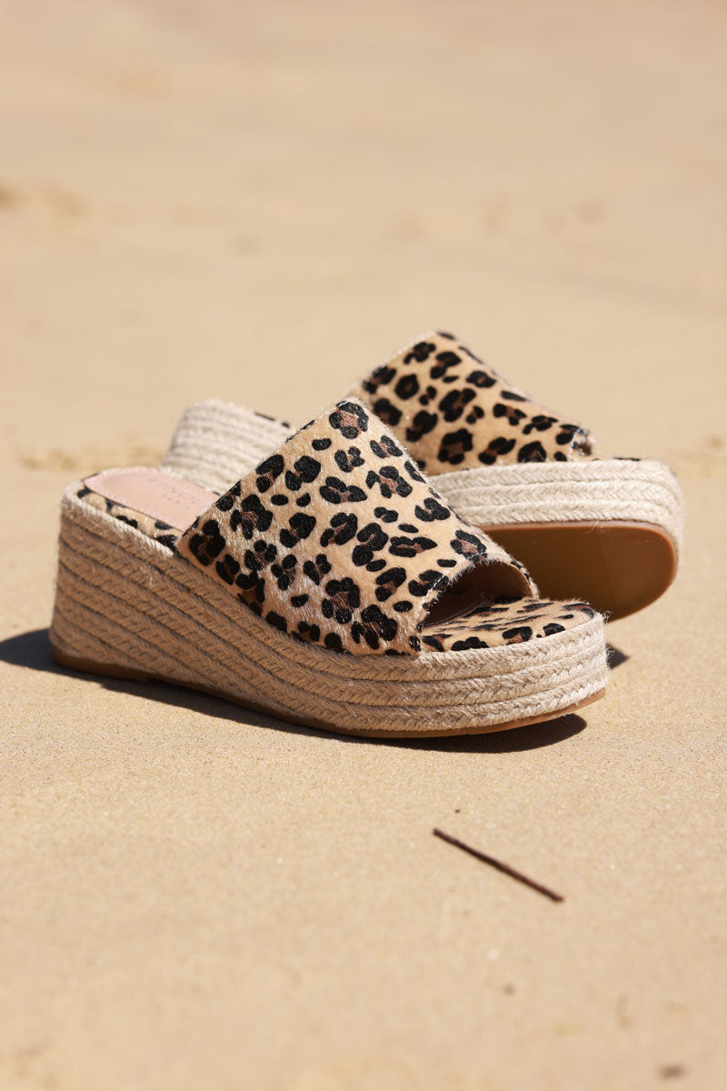 Leopard Sueded Wedge Espadrilles
