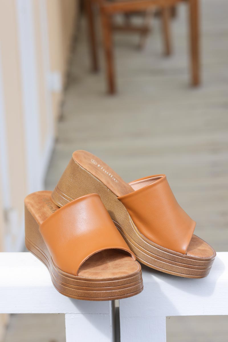 Shoe Mules Compensées Talon Haut Talon Compensé Mules A Talon