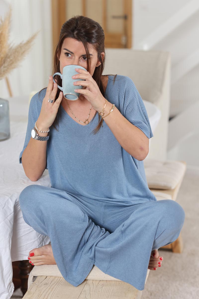 Blue best sale jean pajamas