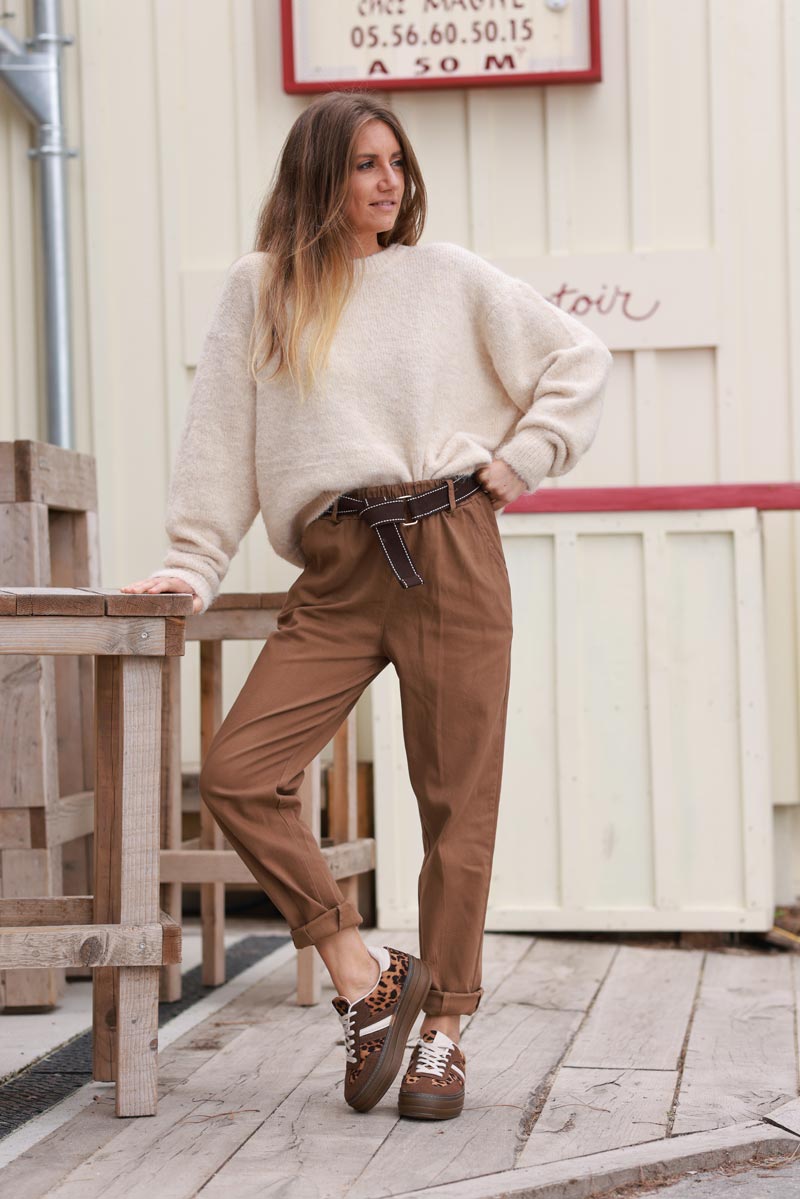 Trousers Mango Pantalon Marron Outfit Pantalón Camel Pantalons