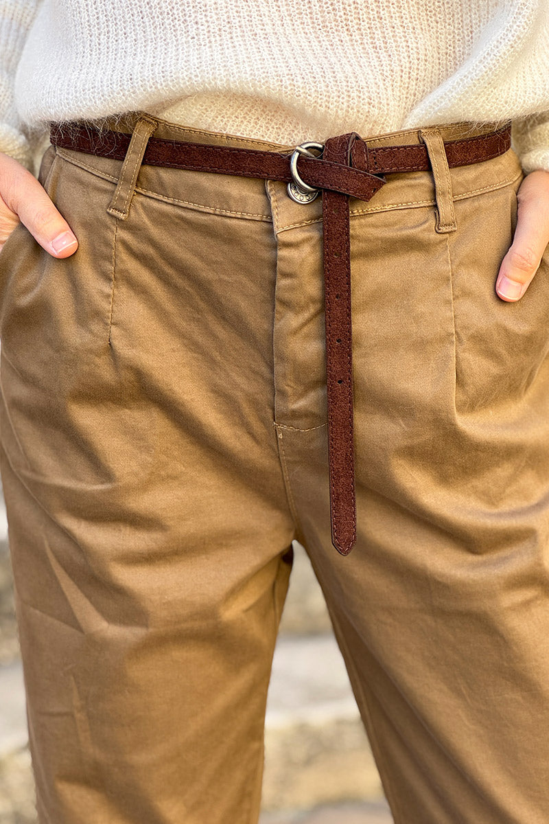 Taupe Stretch Twill Trousers