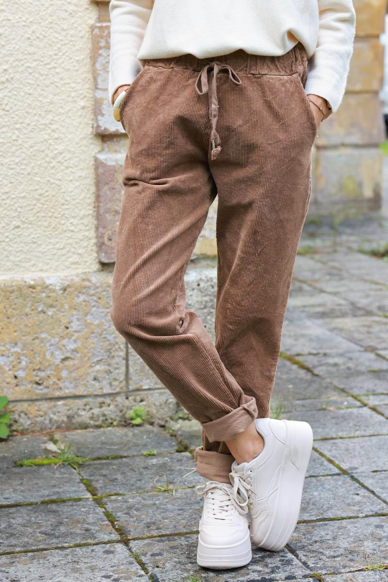 Camel Corduroy Joggers