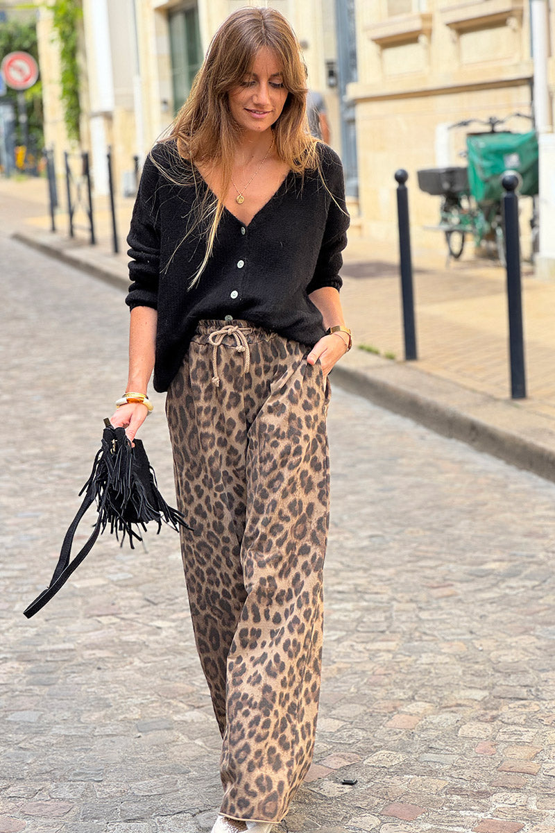 Leopard Print Palazzo Pants