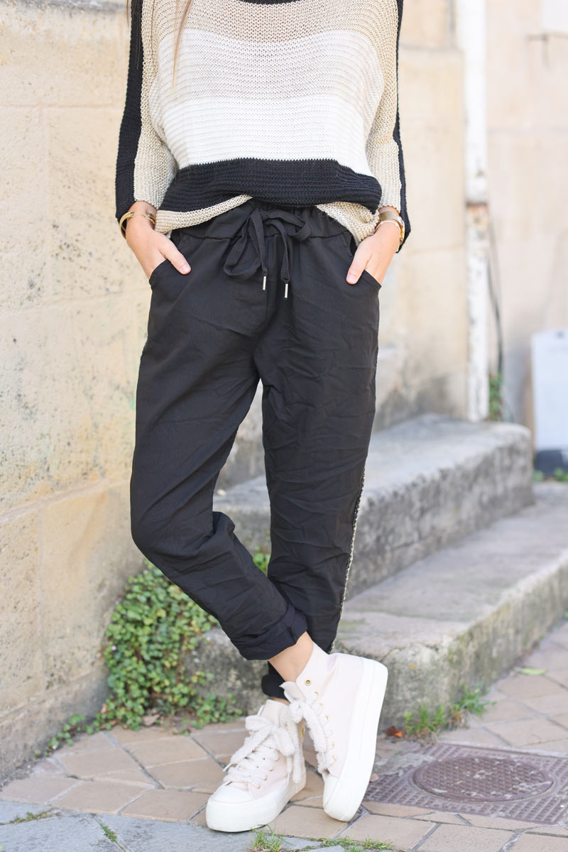 Pantalon en toile discount noir