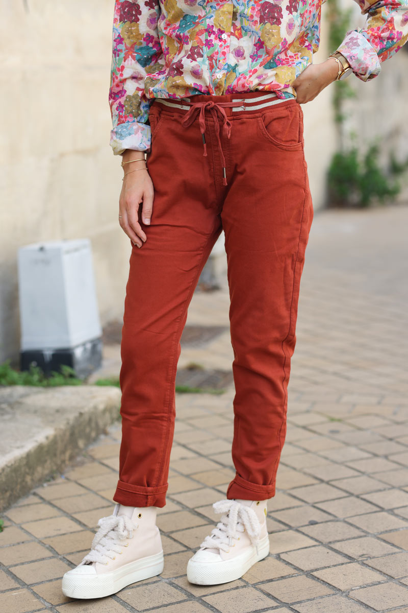 Maesta - Terracotta trousers P0023 - buy with Sweden delivery at Symbol