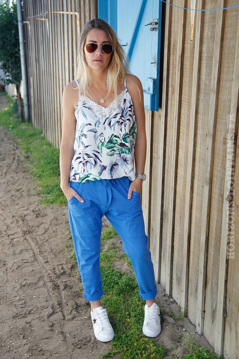 Pantalon de jogging bleu roi urbain poches