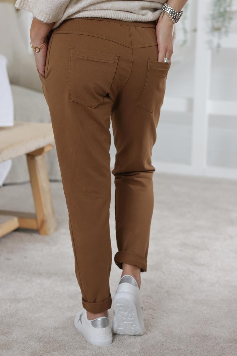 Pantalon de jogging camel urbain confort poches loose 004 (1)