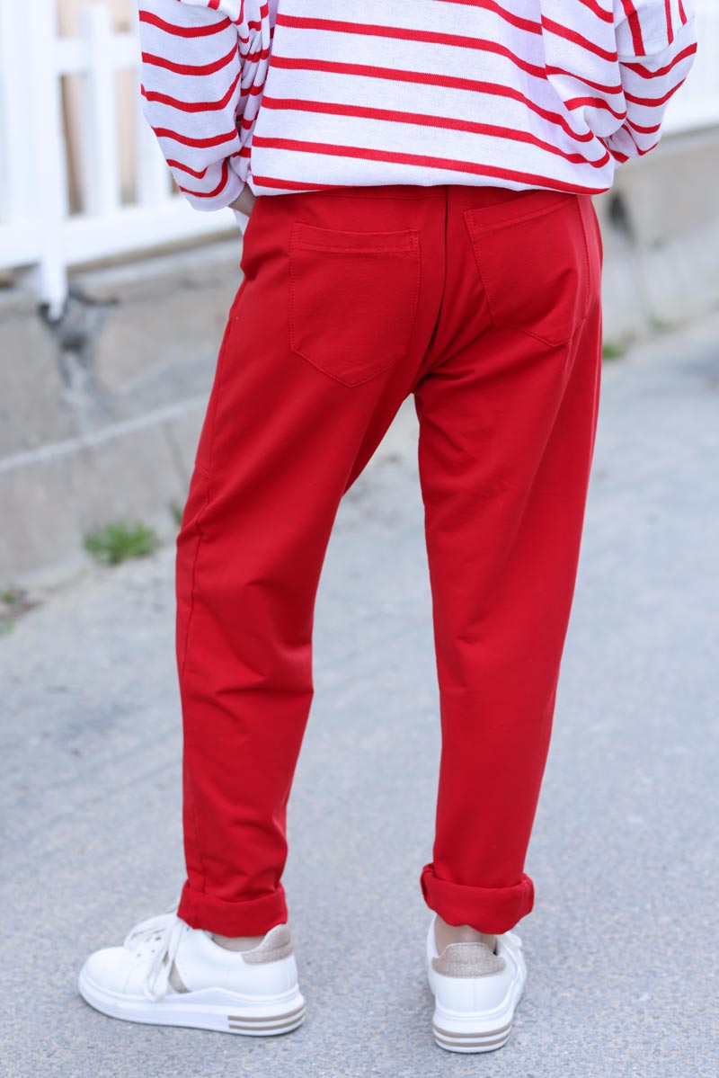 Pantalon de jogging urbain rouge à poches 004 (1)