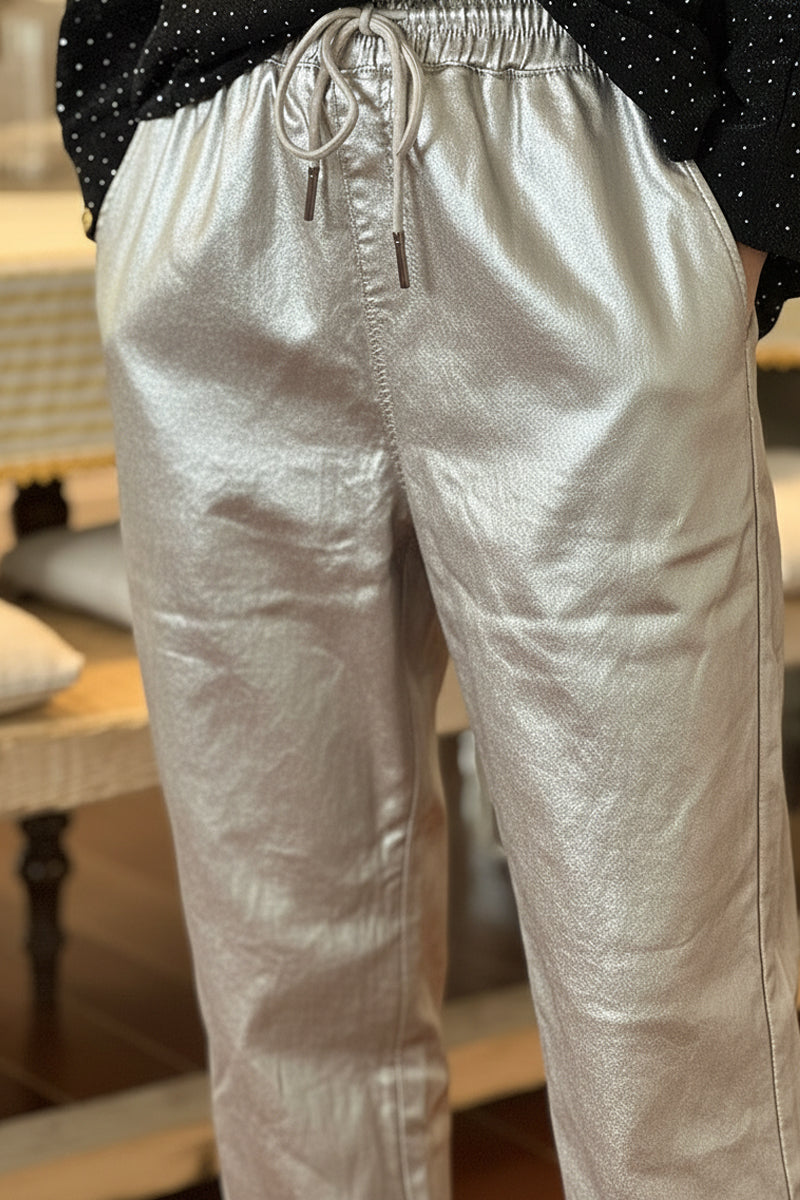 Silver Luxe Shine Joggers