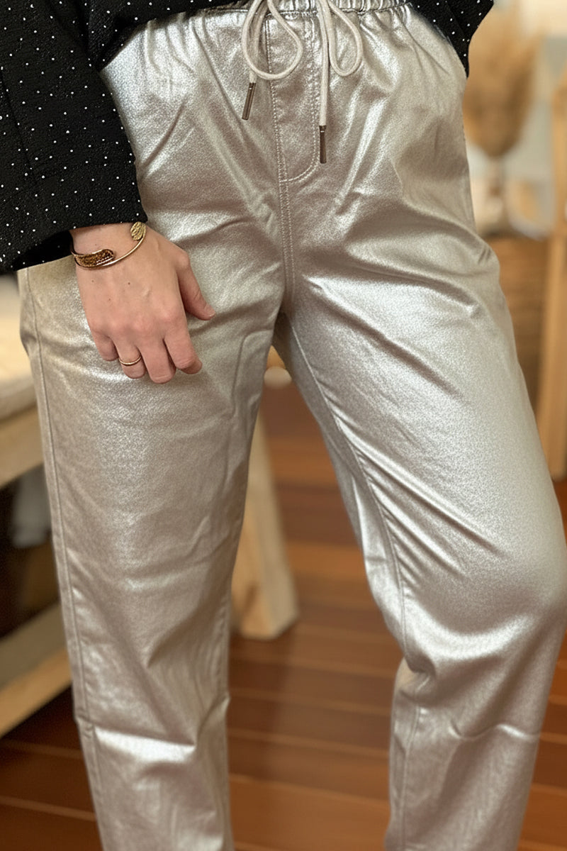 Silver Luxe Shine Joggers