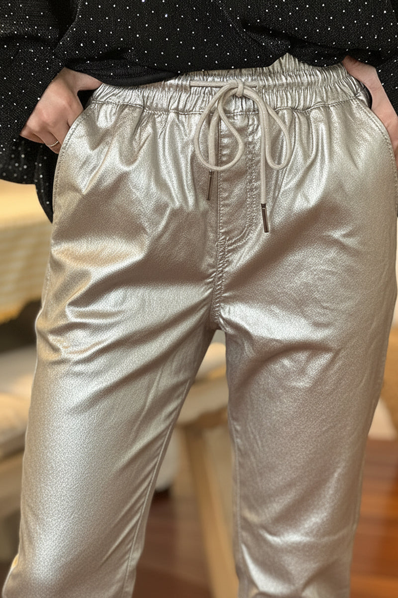 Silver Luxe Shine Joggers