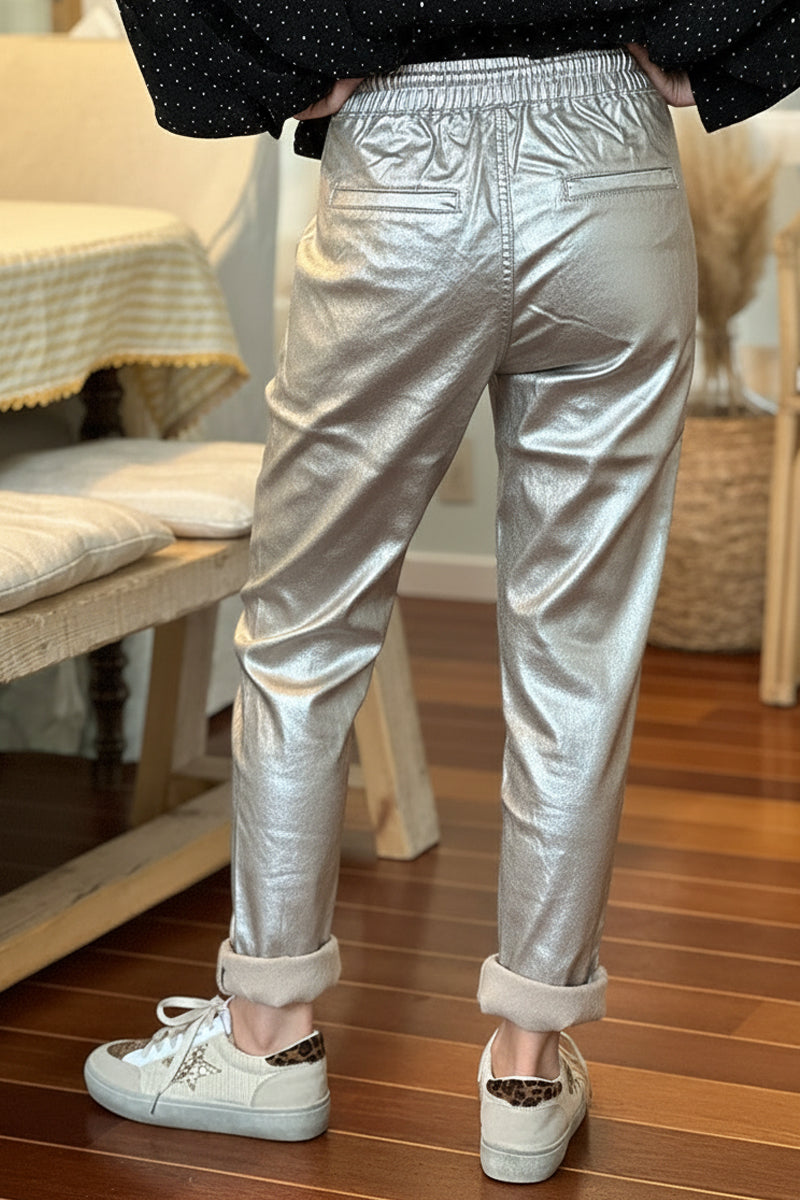 Silver Luxe Shine Joggers
