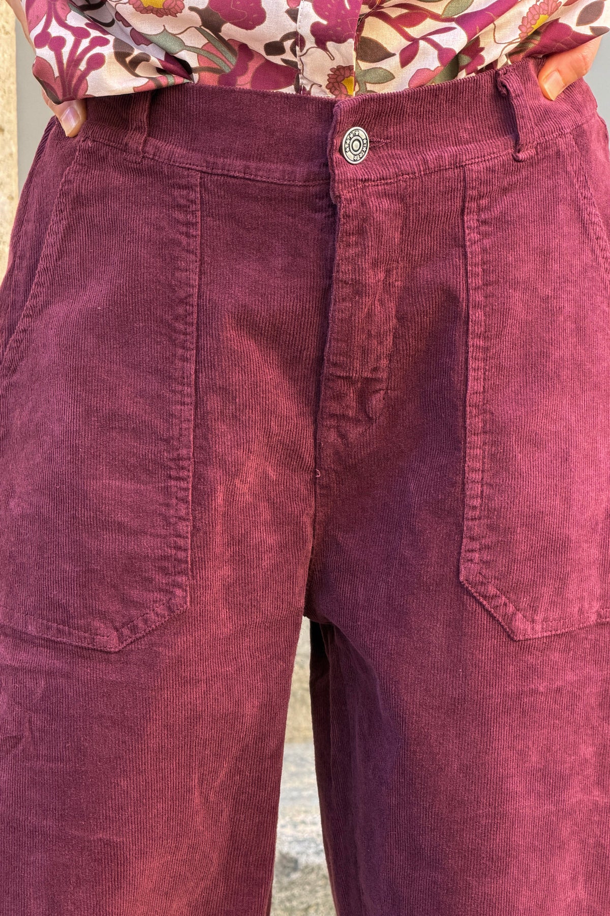 Burgundy Merlot Corduroy Utility Pants