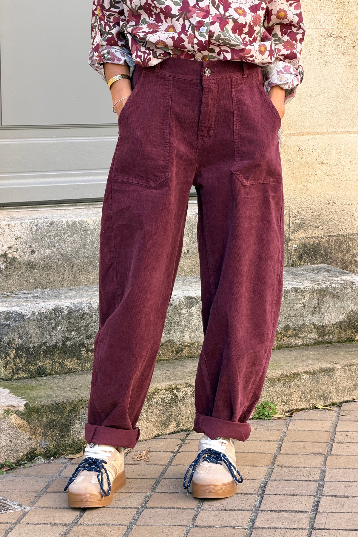 Burgundy Merlot Corduroy Utility Pants