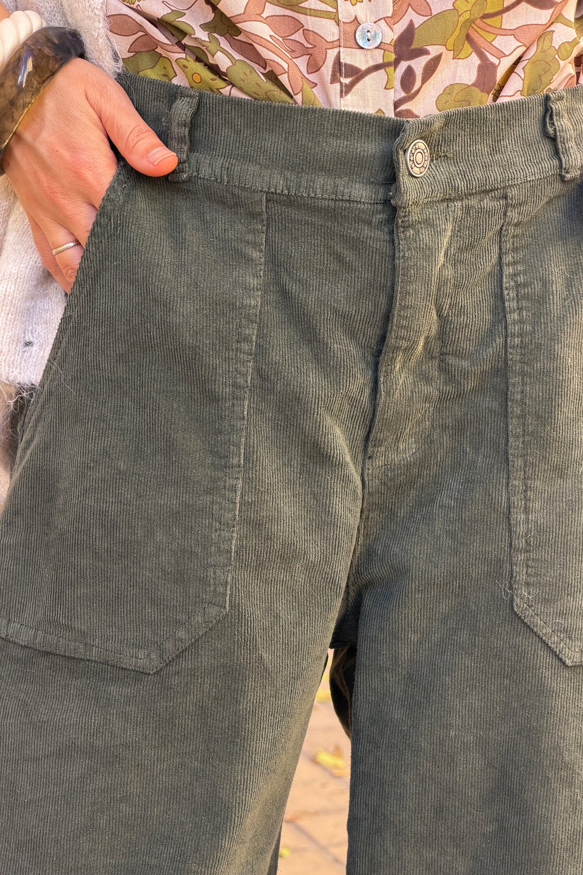 Sage Corduroy Utility Pants