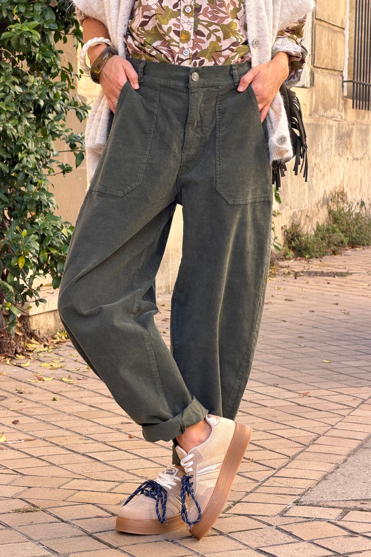 Sage Corduroy Utility Pants