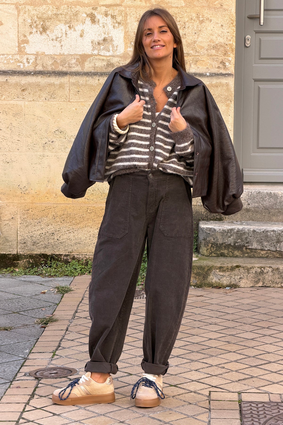 Chocolate Brown Corduroy Utility Pants