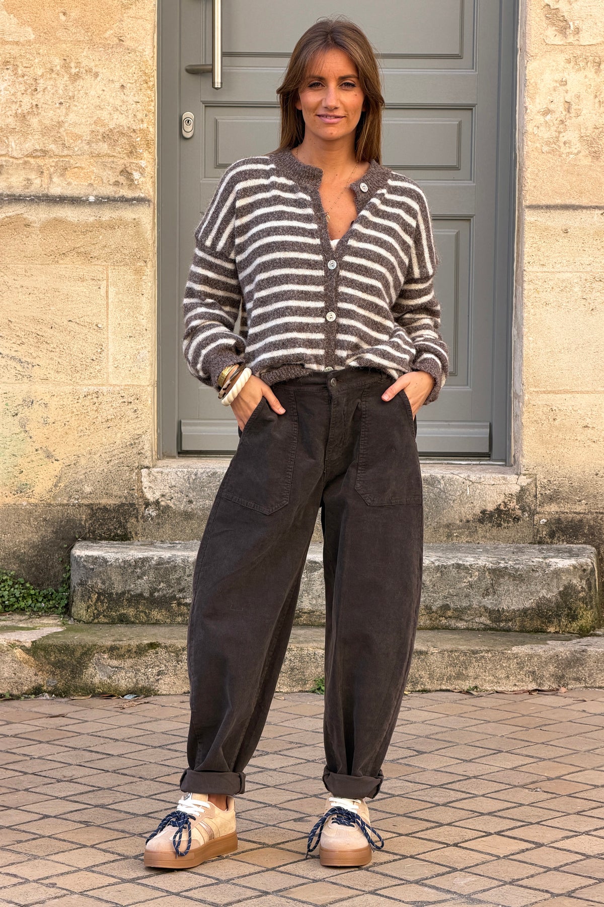Chocolate Brown Corduroy Utility Pants
