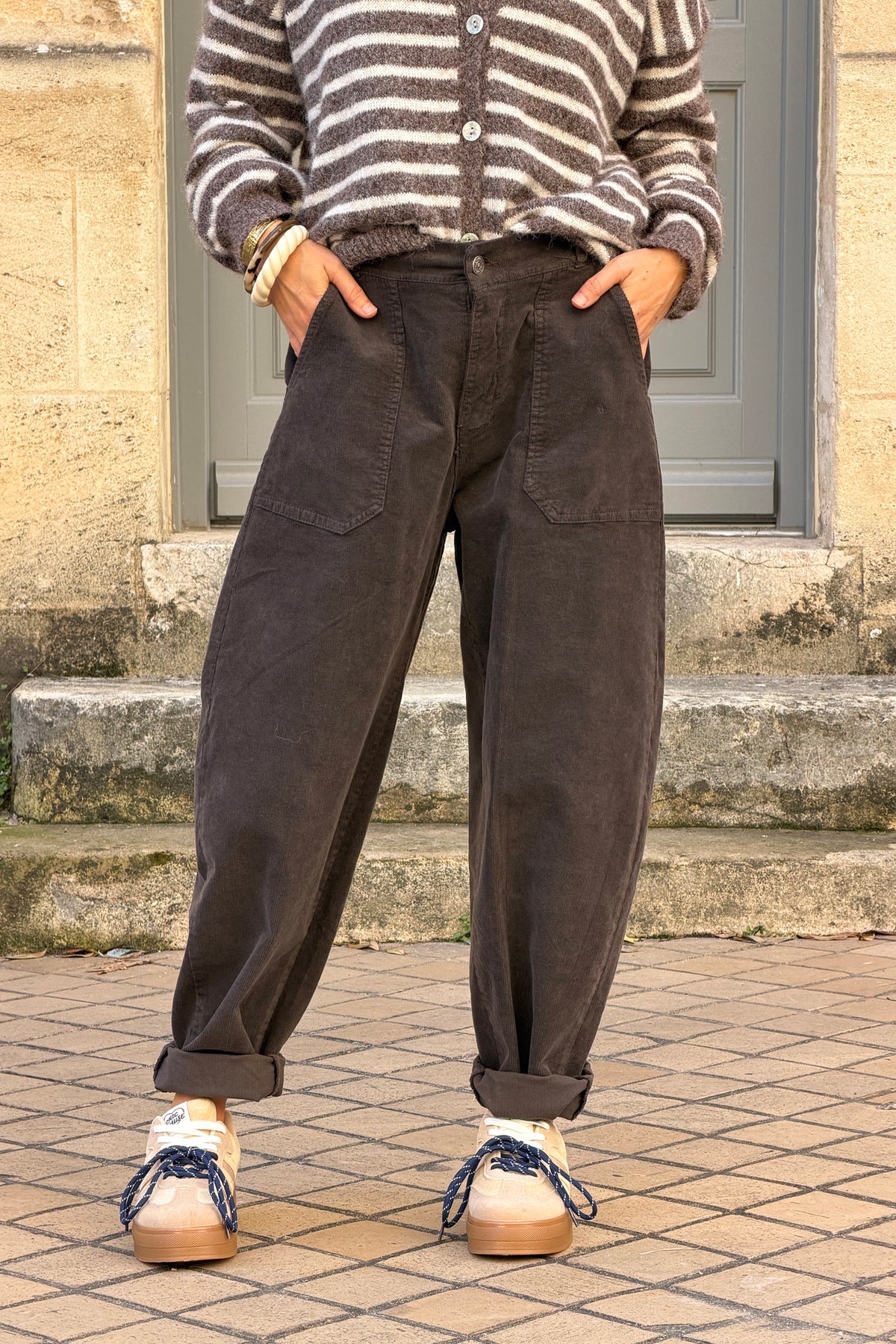 Chocolate Brown Corduroy Utility Pants