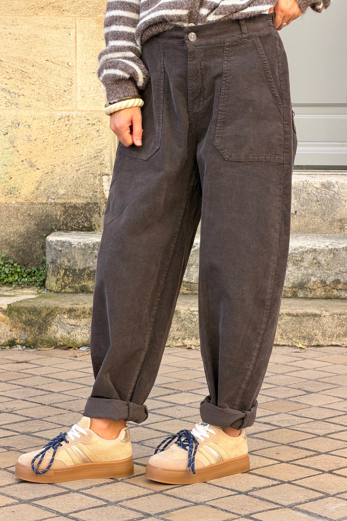 Chocolate Brown Corduroy Utility Pants